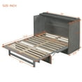 thumbnail image 2 of Harper & Bright Designs Full Size Murphy Bed, Wooden Full Murphy Bed Frame with Large Drawers, Chest Cabinet Bed with USB Ports, Gray, 2 of 19