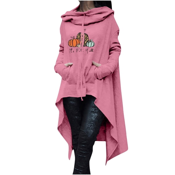 Sudadera Para Mujer Con Cuello Redondo, Sudaderas Con Capucha de Gran Tamaño, Sudadera Informal de Manga Larga, Suelta, Estampada, Medio Largo, Blusa, Sudaderas Odeerbi ODB137574