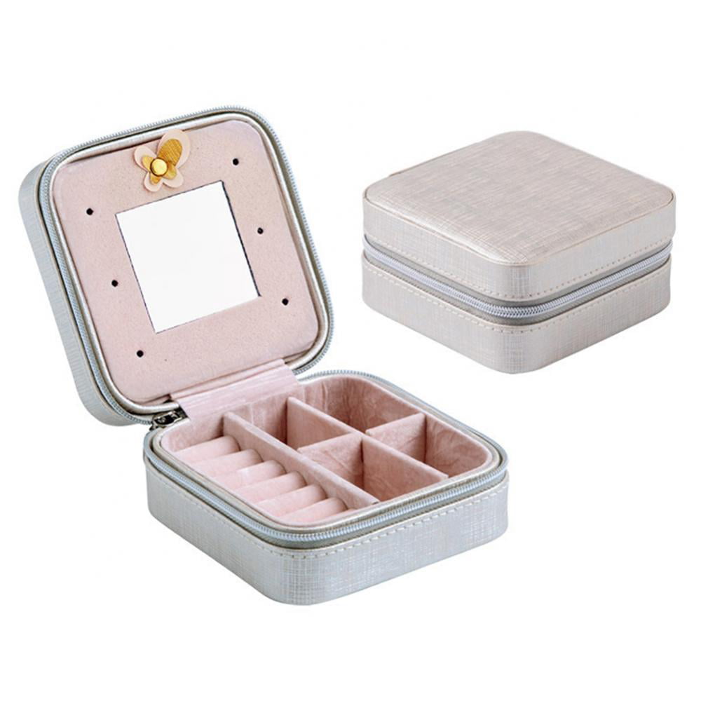 Portable Jewellery Box Organizer Travel PU Leather Jewelry Ornament Storage Case 