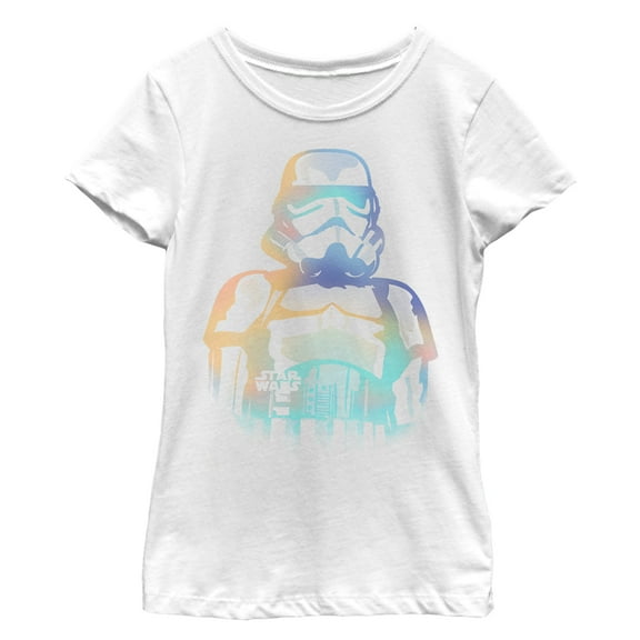 Girl's Star Wars Stormtrooper Watercolor Print  Graphic Tee White Medium