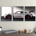 thumbnail image 4 of [Sleek Car Posters] 3pcs Frameless Canvas Car Posters | 12x16" Sleek White & Red Automotive Wall Art with German "SPEED" Design - Perfect for Youngsters' Rooms, Home Offices, Nurseries, and Modern L, 4 of 4