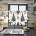 thumbnail image 4 of Yayeee Kitchen Curtains Tier Pair Light Filtering 27"x36" Rod Pocket Short Cafe Window Panel, Beige Christmas Forest, 4 of 7