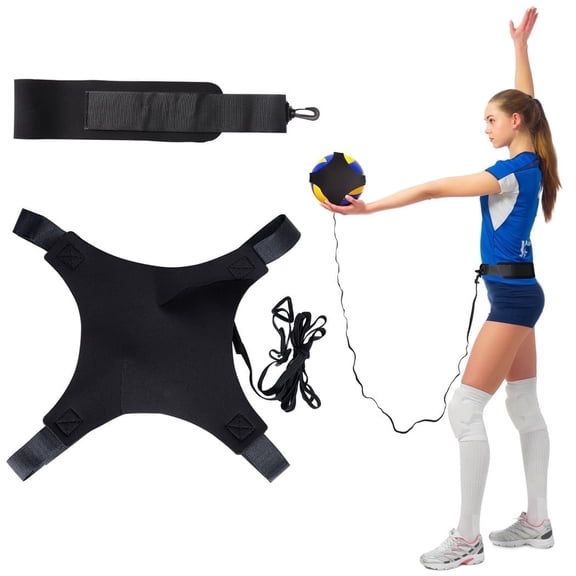 Volleyball Spike Trainer – Solo Training Equipment with Adjustable Elastic Cord & Waistband, Practice Serving, Spiking & Arm Swing for Beginners to Advanced Players