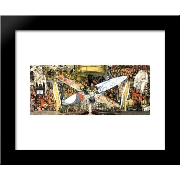 FrameToWall - Man at the Crossroads/Man, Controller of the Universe 20x24 Framed Art Print ...