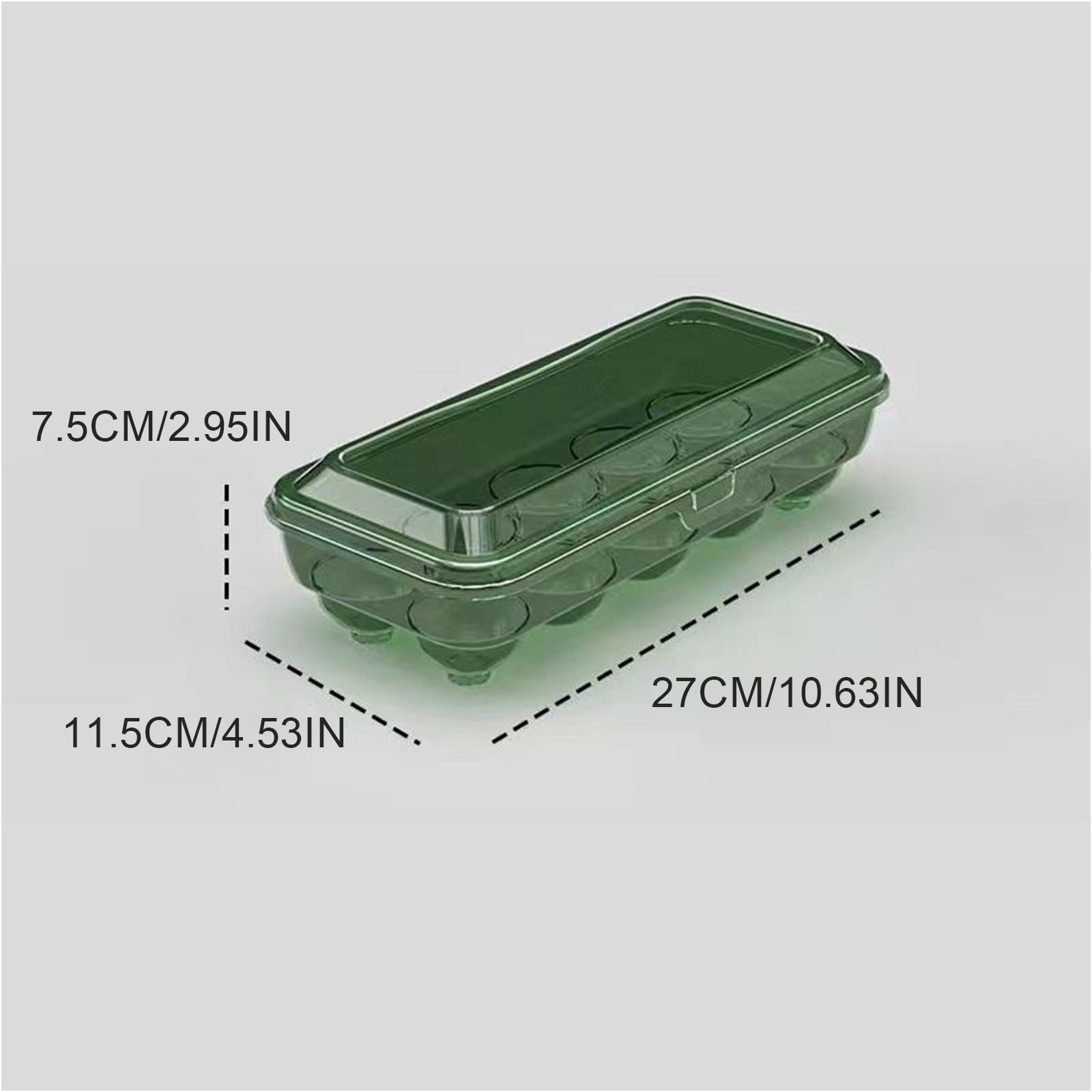 THHEIC 24 Grids Transparent Egg Storage Box, Rolling Plastic Egg Holder Basket Organizer for Kitchen Fridge