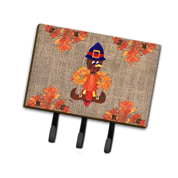 Thanksgiving Turkey Pilgram Fleur de lis Leash or Key Holder