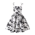 thumbnail image 1 of Robe d'Été Sans Manches à Imprimé Floral pour Filles, Taille Smockée Élégante, Robe de Fête Française pour Usage Quotidien, 1 of 6
