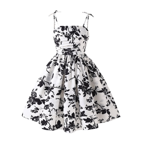 Xmyrz Dresses For Teens Girls Vacation Dresses Retro Style Sleeveless Floral Print Comfy Walking Casual Dresses Going Out Dresses Cute Dresses