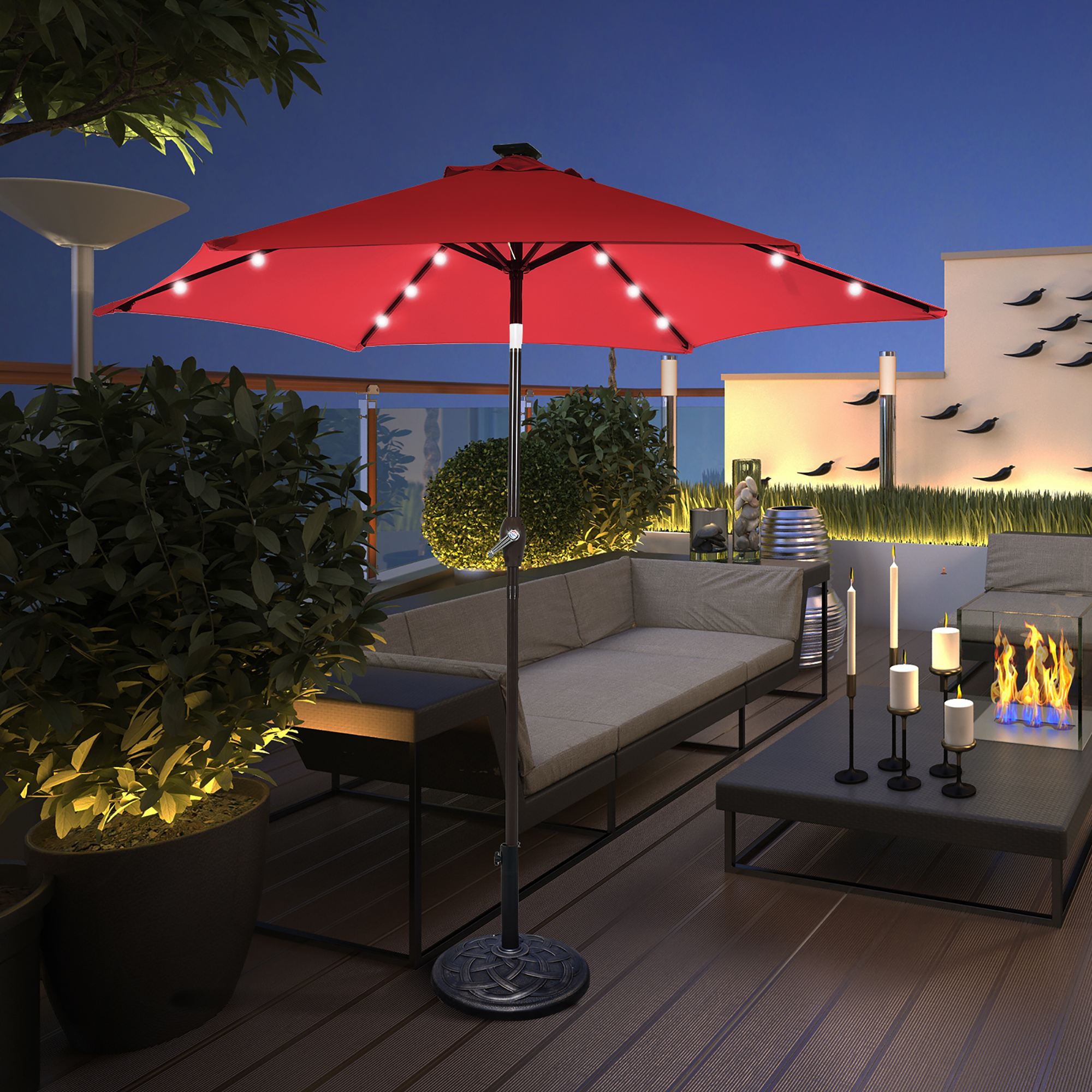 bronze rectangular patio table with umbrella hole 7-Piece Cast Aluminum Outdoor and Chairs, Antique Dining Set for 6 Include 60
