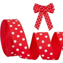 30 Yards Polka Dot Ribbon 1.5 inch Wide Red with White Dots Ribbons Grosgrain Ribbons Gift Wrapping Decor for Party Christmas Decoration Wreath Crafting Sewing Ornaments