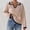 Khaki, variant on Women's Floral Lapel Contrast Stitch V-Neck Long Sleeve Pullover Knit Sweater