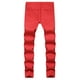 thumbnail image 3 of Pantalones de mezclilla de motocicleta elásticos de hip-hop rectos rasgados nuevos ajustados para hombres Pompotops oipoqjl22721, 3 of 7