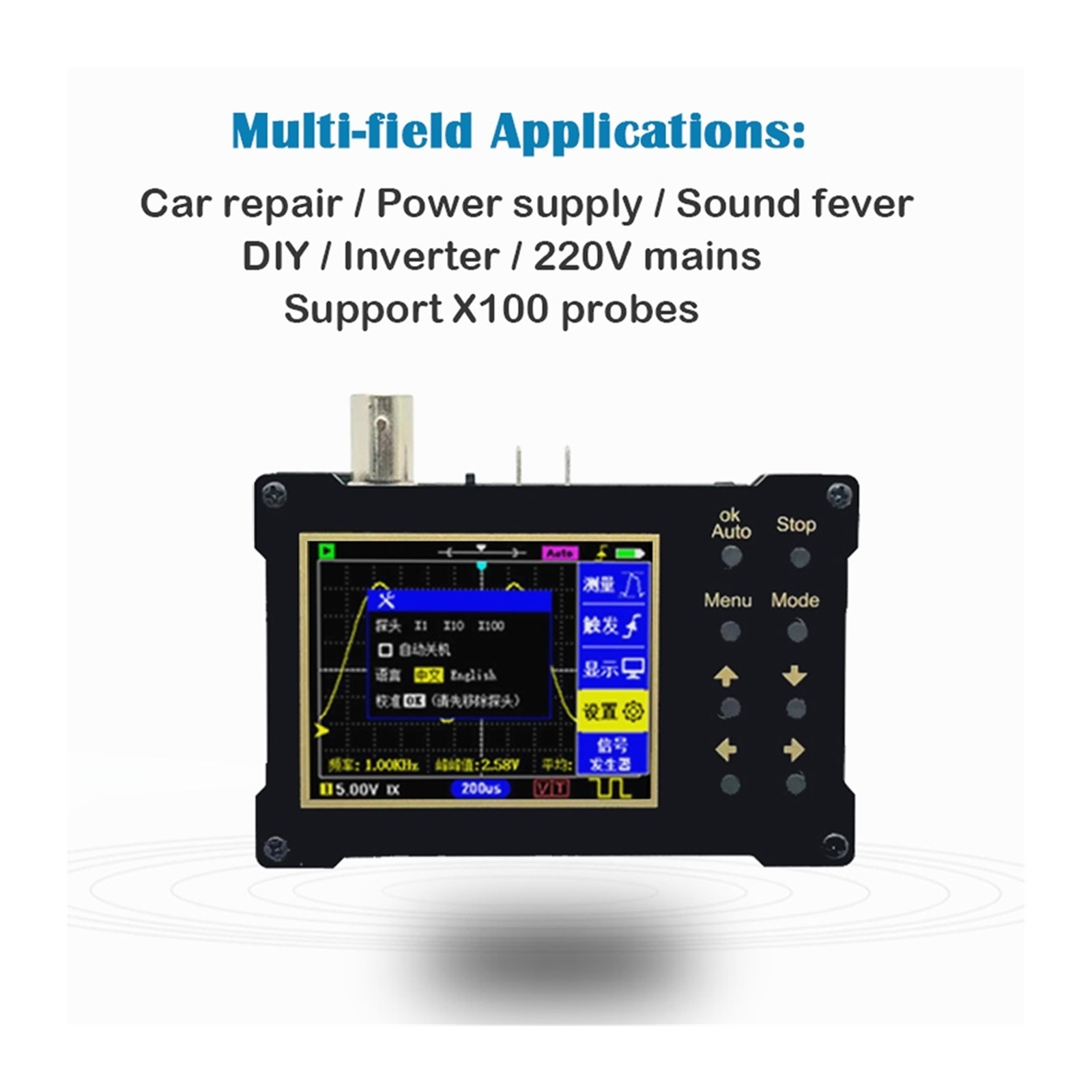 DSO154Pro 320*240 Resolution 2.4-inch TFT Color Screen Digital Oscilloscope 40MSa/s Sampling Rate Support Signal Generat ,Professional Designed