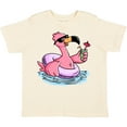 thumbnail image 3 of Inktastic Flamingo with Sunglasses Pool Float and Drink Boys or Girls Toddler T-Shirt, 3 of 5