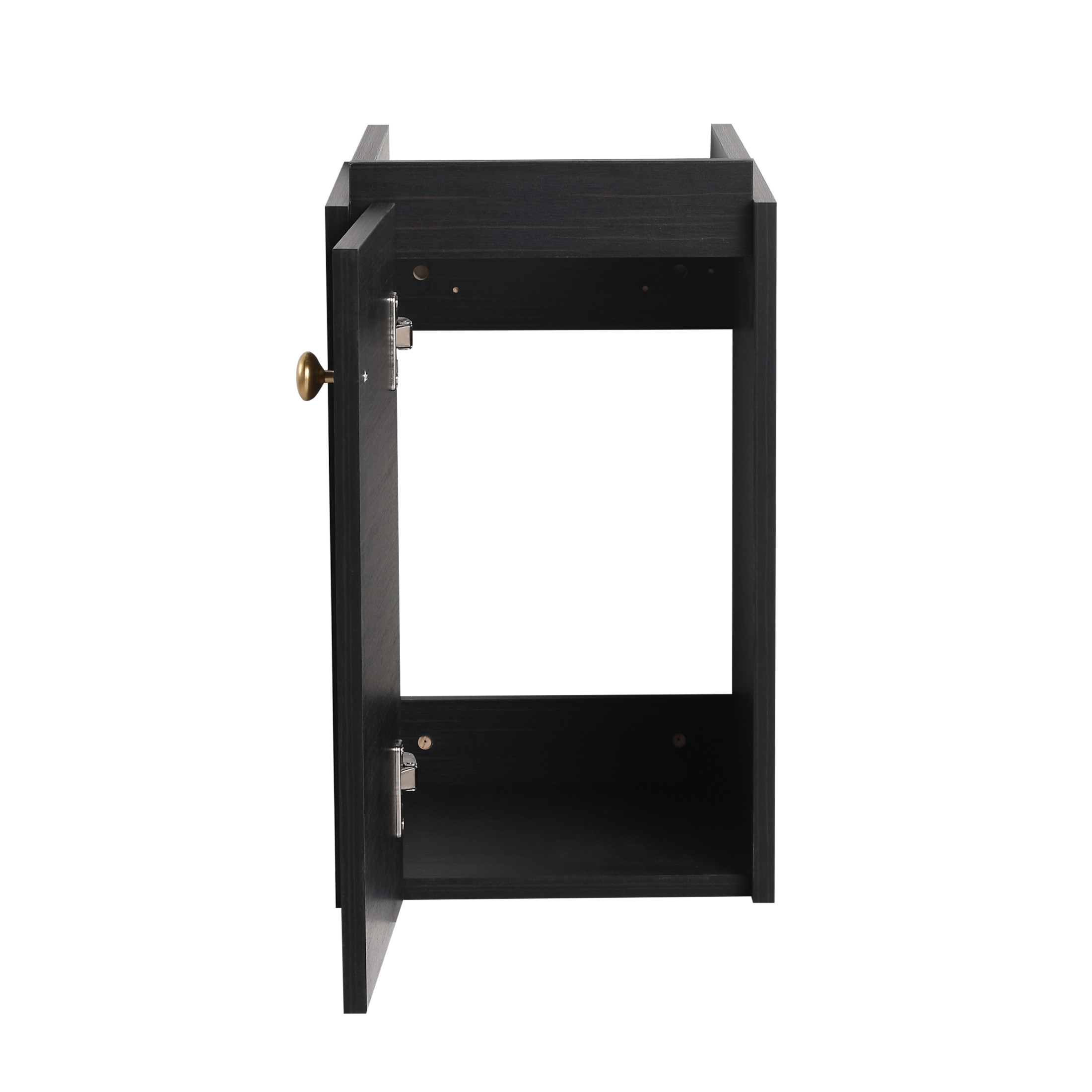 Noble House 12" Small Wall-Mounted Bathroom Vanity, Ceramic Sink, Soft-Close Door, Eco Plywood, Black