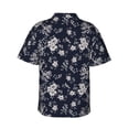 thumbnail image 4 of Xecao Retro Flower print Hawaiian shirt - a stylish short-sleeve button-down for men, perfect for casual beach and tropical outings., 4 of 9