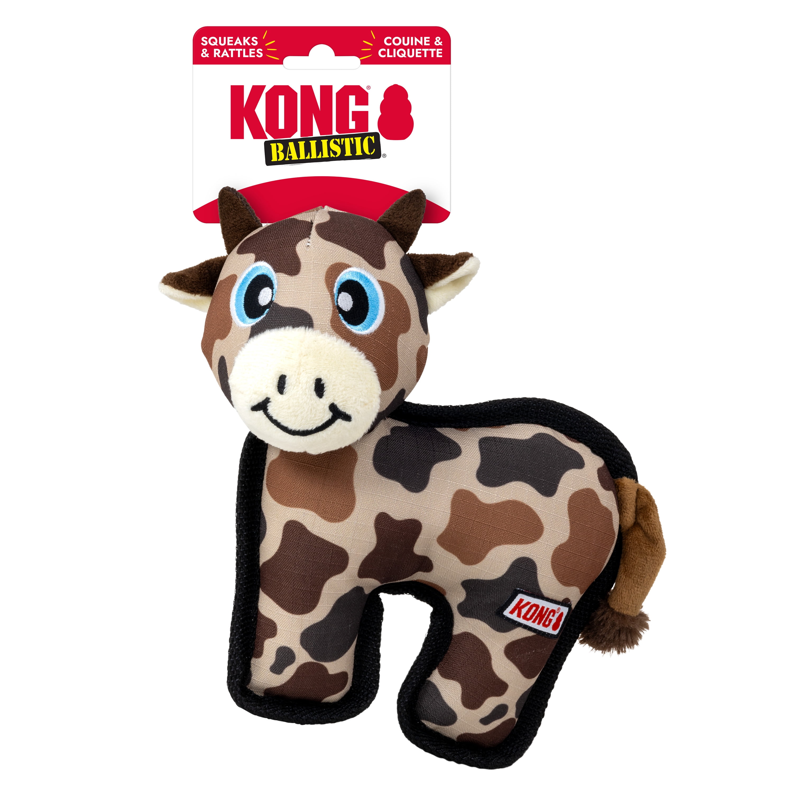 KONG® Ballistic® Cow Squeaker Dog Toy, Medium, for Dogs Between 15-35 lbs