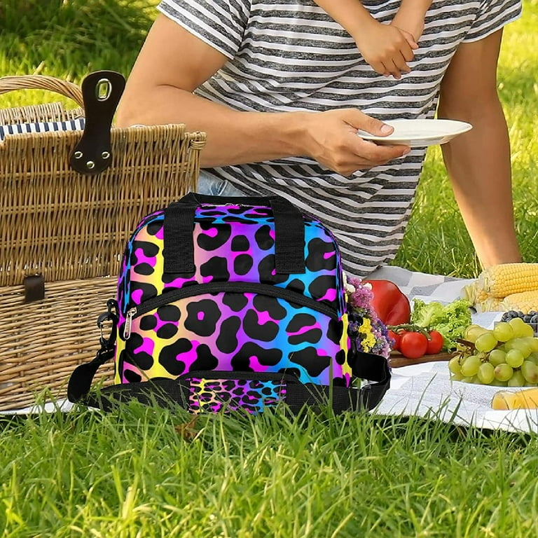 Rose Gold Glitter Black Leopard Lunch Bag Portable Insulated Oxford Cooler  Bags Thermal Picnic Work Tote for Women Kids - AliExpress