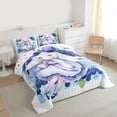 thumbnail image 3 of Feelyou Japanese Girl Queen Comforter Set, Kawaii Anime Blue Bedding Comforter Set, 3pcs, 3 of 8