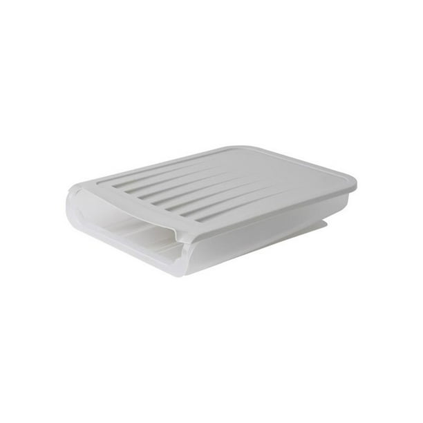 Yuarrent Caja de almacenamiento de huevos, soporte apilable de cocina, organizador de plástico de gran capacidad, estuche ahorrador de espacio, Mostrada Gris Yuarrent HA061459-02B