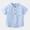 Blue, variant on Children'S Plaid Short Sleeved Henley Shirt, Breathable Cotton Blend, Stand Up Collar Design, Summer Daily Casual top Blue 90
