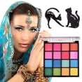 thumbnail image 3 of Paleta de sombras de ojos de 16 colores mate + 1 juego de tarjeta de plantilla de delineador de ojos de gato Tmvgtek cuidado belleza, 3 of 9