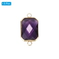 thumbnail image 3 of Uxcell Birthstone Connector Link, 5Pcs Diamond Clear charm Links, Rectangle Glass Crystal Bead Link, Purple, 3 of 5