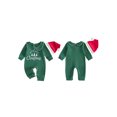 thumbnail image 2 of Cjfdfy Newborn Baby Boy Girl Christmas Outfits My First Christmas Embroidery Long Sleeve Waffle Knit Romper And Hat 2Pcs Infant Cute Christmas Tree Fall Winter Outfit 0-18M, 2 of 9