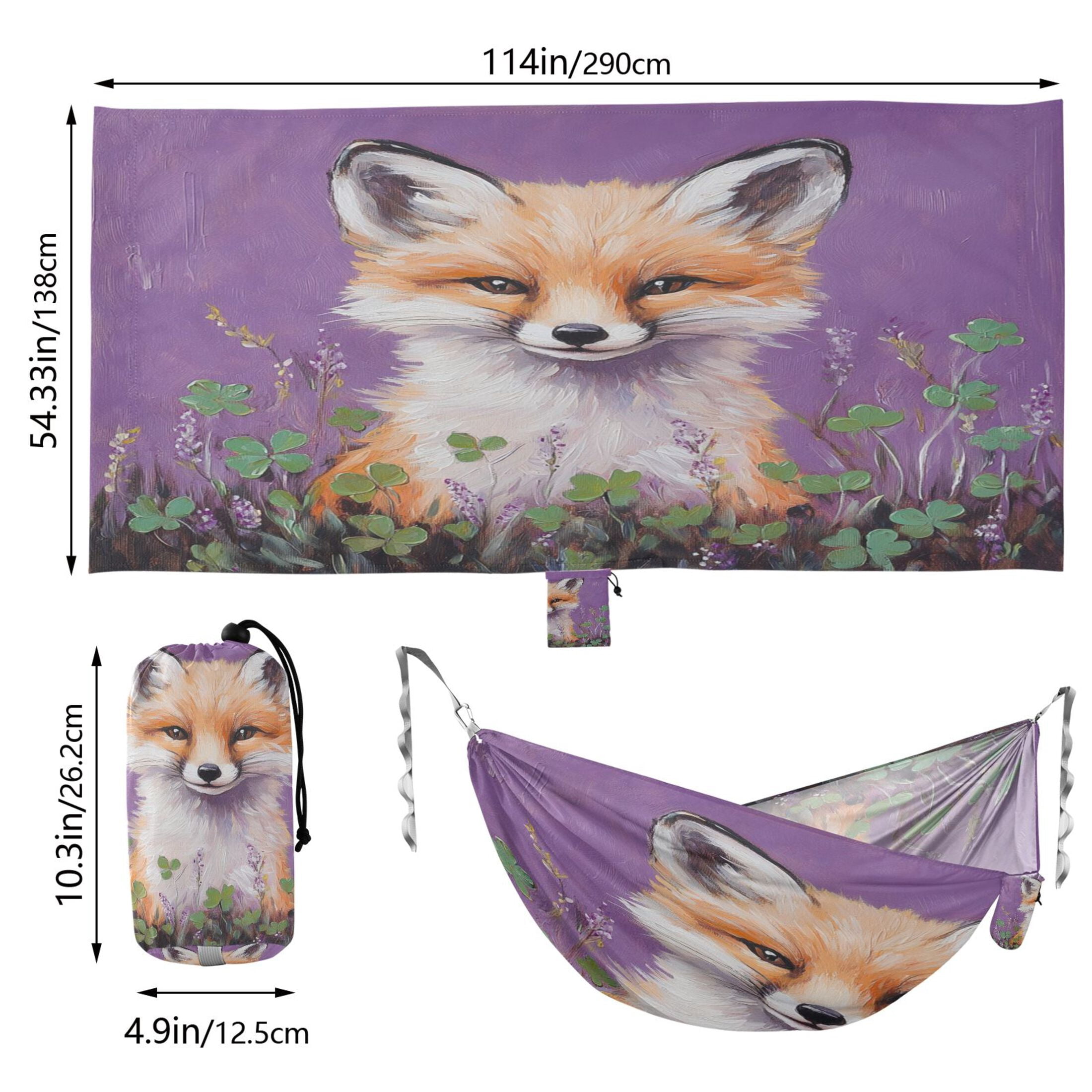 Hammock Camping Hammock Nylon Portable Hammock Travel Camping Hammock Four-leaf Clover Fox