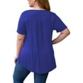thumbnail image 2 of Viikei Women's Plus Size Short Sleeve Lace Pachwork O-Neck T-Shirt, 2 of 4
