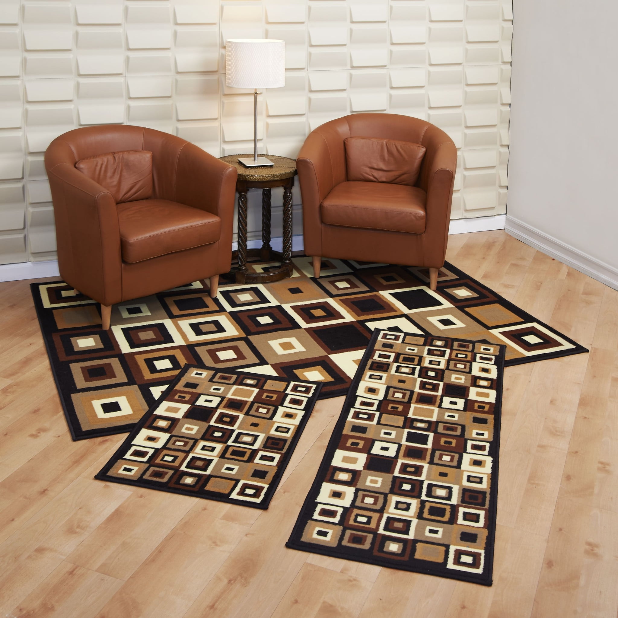 Lorraine Collection 3 Pc Area Rug Set Size 5x7 Rug, 22"x59" Runner, 22