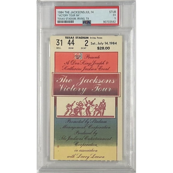Michael Jackson Ticket Stub 1984 The Jacksons Victory Tour PSA EX5 Texas Stadium