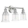 thumbnail image 1 of Prominence Home Eaton Ridge 3 Light Brushed Nickel Bathroom Vanity Light with Clear Glass, 1 of 10