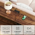 thumbnail image 4 of Sofa Tables, Console Table Narrow Entryway Table with Outlet, Shelf and Metal Frame, 41.3” Behind Couch Table Industrial Hallway Table for Living Room, Bedroom, Foyer, Brown, 4 of 5