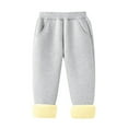 thumbnail image 2 of Boys Girls' Pull On Sherpa Fleece Lined Winter Warm Sweatpant Jogger Pant Gray 3-4 Years, 2 of 3