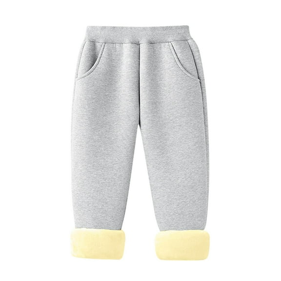 Kids Winter Fleece Lined Sweatpants for Girls 10-12 Cotton Warm Fall Thick Trousers Elastic Waist Jogger Pants Size 14T