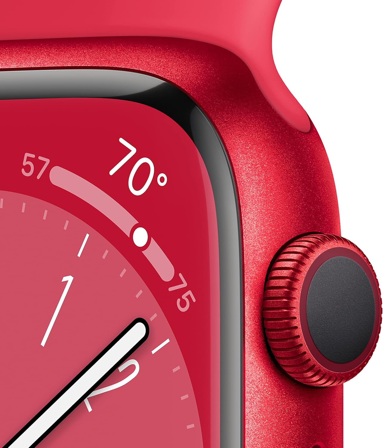 Restored Apple Watch Series 8 (GPS, 41 mm) Red Aluminum Case with Red Sport Band Bundle 5 Bonus Bands, Charging Stand, Screen Protector, & 2 amp charger (Refurbished)