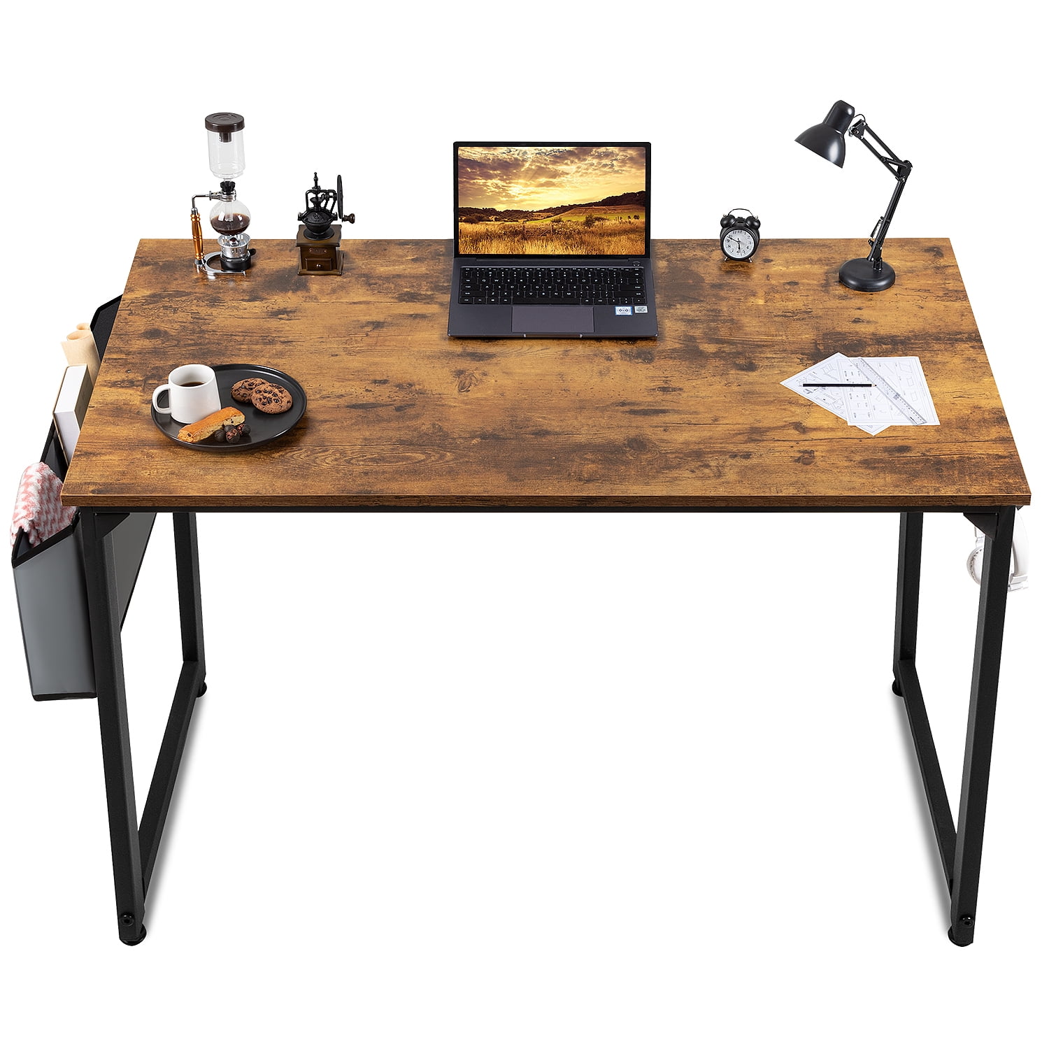Sengo Home Office Desk Computer Desk Work Table Study Writing Table Workstation Desk Gaming Desk for Home Office Furniture 47“, Brown Sengo Home Office Desk Computer Desk Work Table Study Writing Table Workstation Desk Gaming Desk for Home Office Furniture 47“, Brown