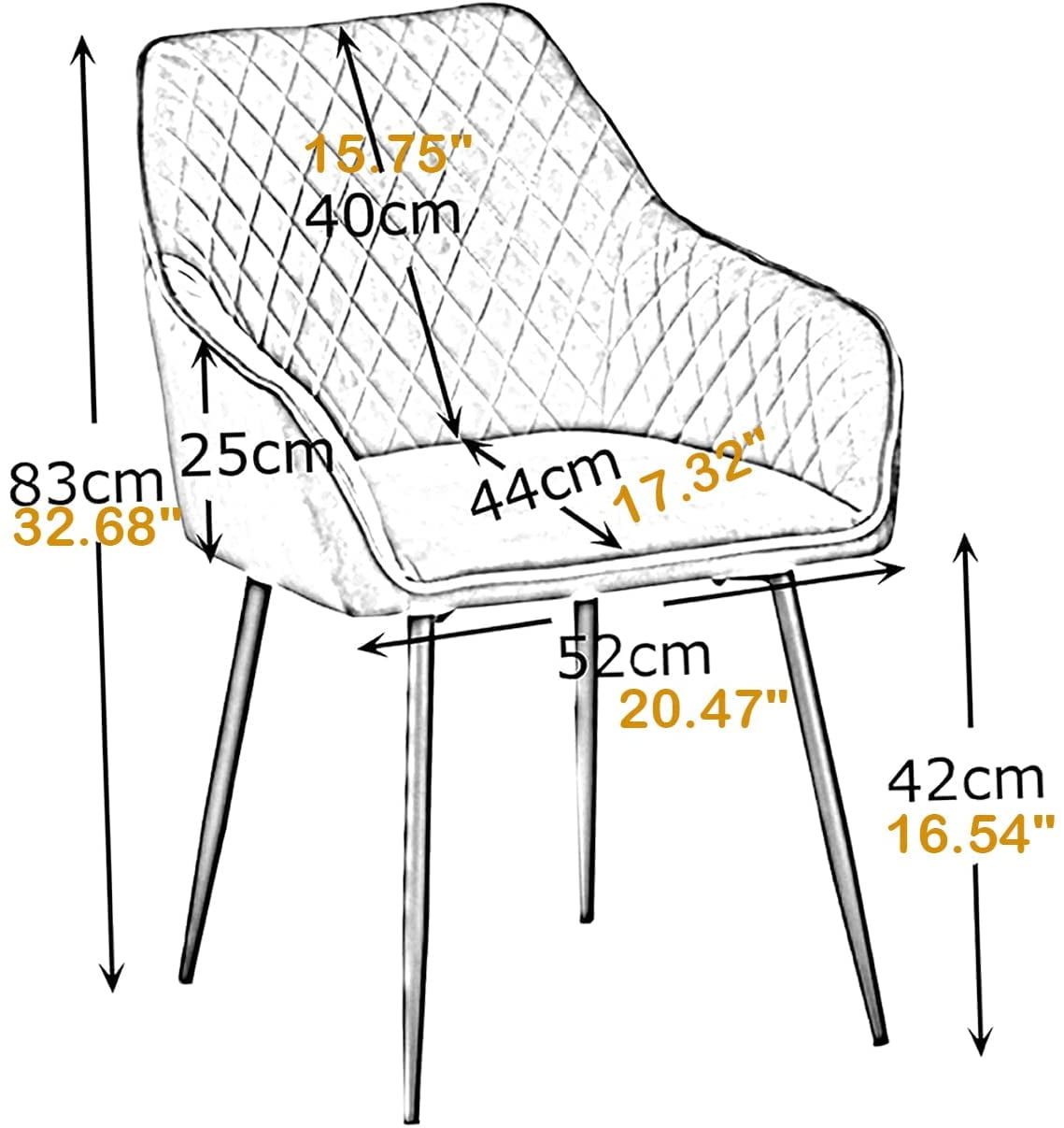 Buy KEIVVAKN PU Leather Dining Chairs Set of 2 Arm Chairs Dining Room