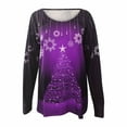 thumbnail image 3 of Womens Long Sleeve Floral Shirts Solid Christmas Tree Print Tunic Tops, 3 of 6