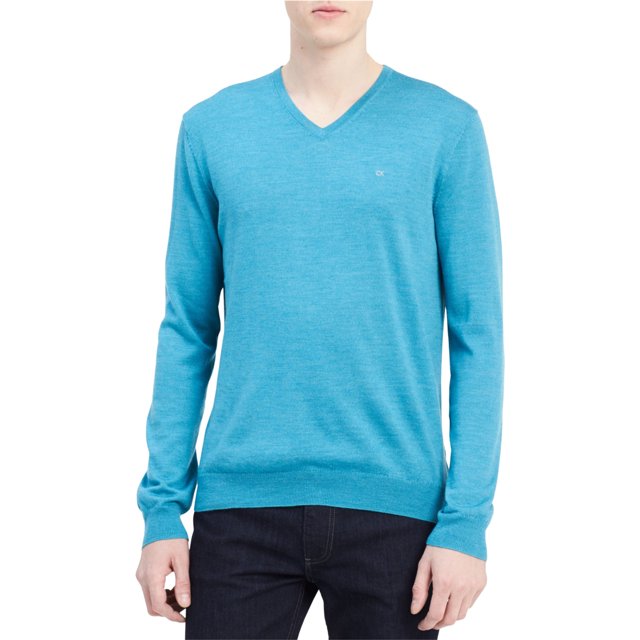 Calvin Klein suéter de punto para hombre, azul, pequeño Calvin Klein Pull-over