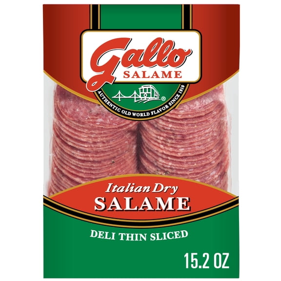 Gallo Salame Deli Thin Sliced Refrigerated Lunch & Deli Meats, 15.2 oz, Italian Dry Salami, Vacuum Pack