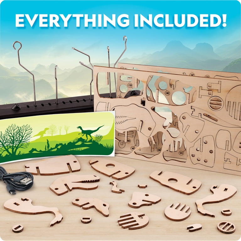 NATIONAL GEOGRAPHIC Motorized Dinosaur 3D Puzzle - 50-Piece Wood T