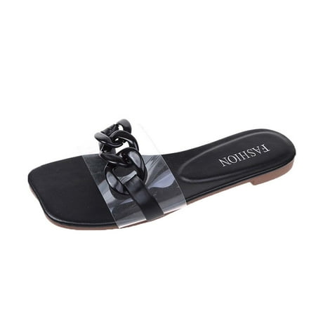

Boho Slide Sandals for Women Girls Dressy Low Wedge Sandal Casual Open Toe Flat Sandals Summer Beach Slip on Sandals Platform Sandals