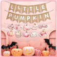 thumbnail image 3 of Baby Shower de Banner VitalCozy con forma de calabaza rosa otoñal, 3 of 6