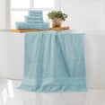 thumbnail image 3 of Everyday Home by Trident 6 Pc Bath Towel Set, 100% Cotton, Plush, Absorbent, Soft Comfort Bathroom Towels, Nile Blue, 3 of 11
