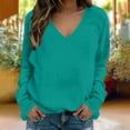 thumbnail image 2 of RongHuan Sweatshirt for Women Raglan Long Sleeve V Neck Pullover Sweat Shirts Ladies Fall Lightweight Casual Going Out Tops, 2 of 7