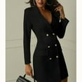 thumbnail image 2 of Robe Blazer pour Femme, Bureau, à Double Boutonnage, Manches Longues, Mini-Robe, 2 of 5