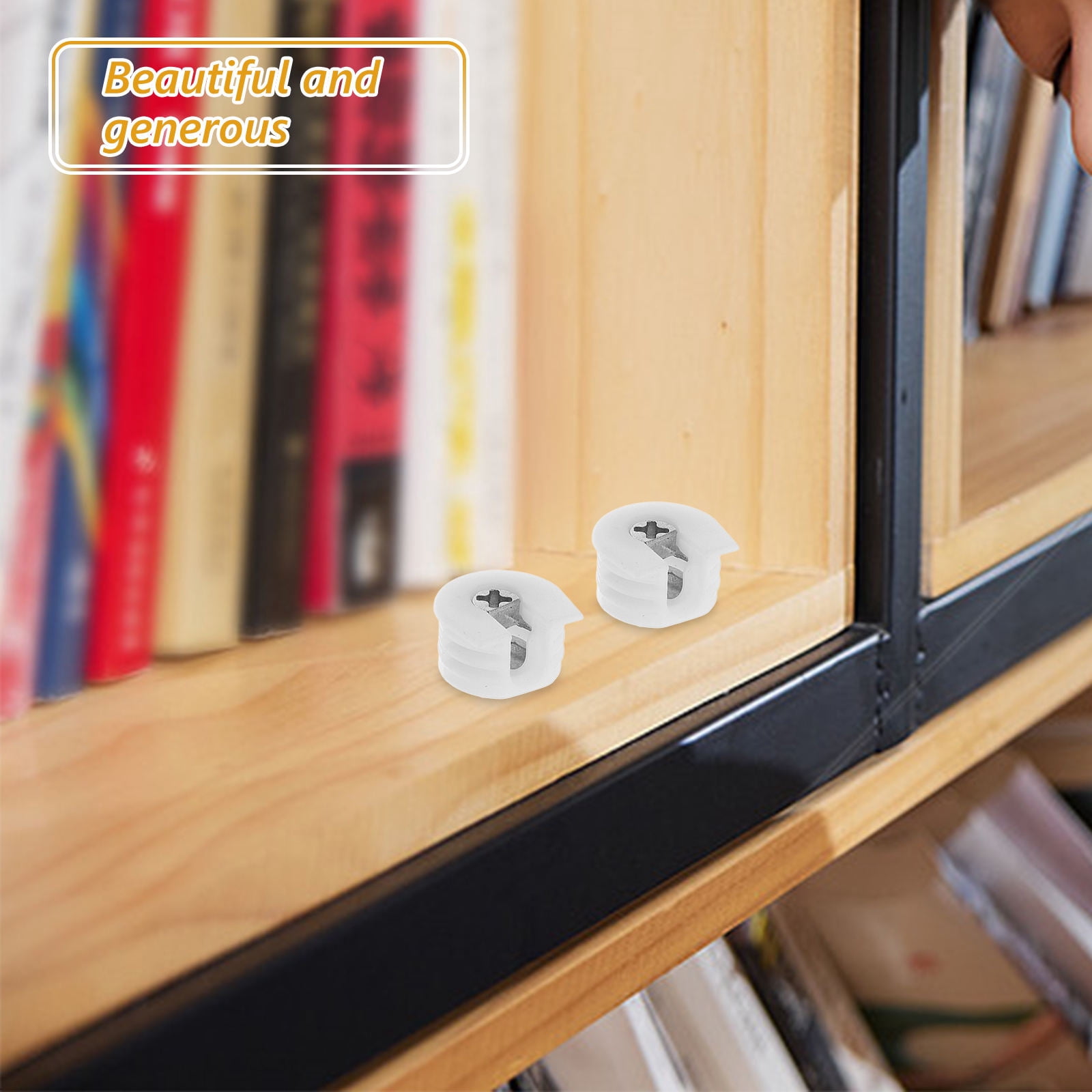 Masteelf WORGEOUS 100 PCS Furniture Fasteners Invisible Peg Cabinet Connectors Set Shelf Locks Hardware Parts Hidden Drawer Connecting Nut