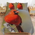 thumbnail image 6 of 3 Pcs Soft Bedding Set, Includes 1 Duvet Cover with Zipper And 2 Pillow,Shams Red Bird Northern Cardinal Queen(90"×90"), 6 of 8